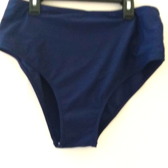 YONIQUE TANKINI SWIMSUIT SET NAVY BLUE WHITE POLKA DOTS SIZE MEDIUM NWT - Picture 5 of 6